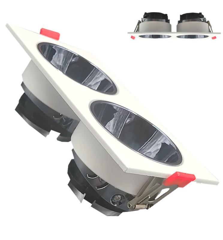 Aro basculante doble - Serie Oculus - GU10-MR16 - Exterior blanco Color Negro Cromo