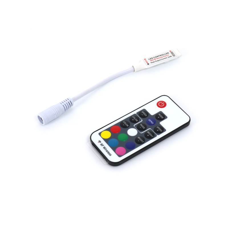 Controlador mini para tiras led RGB con control remoto por RF